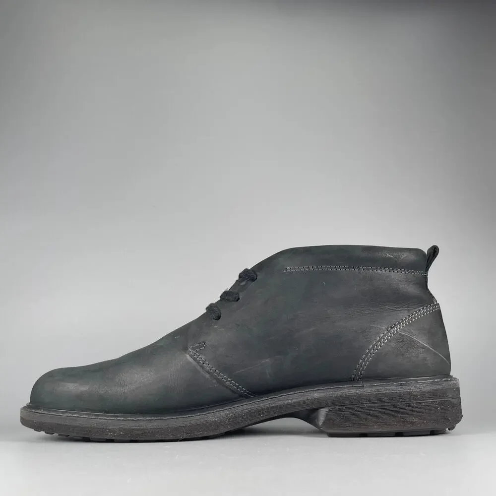 ECCO Turn Men's EU 45 US 11 Black Leather Shaft Chukka Ankle Boots Casual EUC